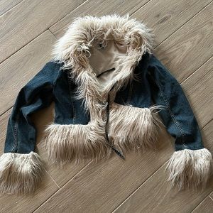 HM denim fur jacket